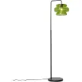 QAZQA Retro gulvlampe svart med grønt glass - Denise