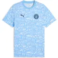 Puma Manchester City FtblCulture All-Over Print Tee Men, Sport, Light Blue/White, XL