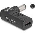 DeLOCK - Strømadapter - 24 pin USB-C (hunn) til 5,5 x 2,1 mm DC-jakk (hann) - 19 V - 3 A - vinklet - svart