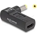 DeLOCK - Strømadapter - 24 pin USB-C (hunn) til 4,8 x 1,7 mm DC-jakk (hann) - 18.5 V - 3 A - vinklet - svart