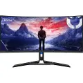 Lenovo Legion R34w-30 - LED-skjerm - gaming - kurvet - 34 - 3440 x 1440 @ 180 Hz - VA - 350 cd/m² - 3000:1 - HDR10 - 0.5 ms - 2xHDMI, DisplayPort - høyttalere - ravnsort