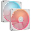 Corsair iCUE LINK LX140-R 2-pack - Kabinettvifte - 140mm - Hvit med RGB-lys - 37 dBA