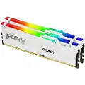 Kingston FURY Beast RGB - DDR5 - sett - 32 GB: 2 x 16 GB - DIMM 288-pin - 6000 MHz / PC5-48000 - CL30 - 1.4 V - ikke-bufret - on-die ECC - hvit