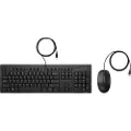 HP 225 - Tastatur- og mussett - ambidextrous, 3-soners layout, standard tastetrykk - full size - QWERTY - Pan Nordic - svart