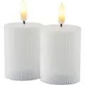 Sirius Smilla Genopladelig Mini Bloklys - Hvid - 2 stk