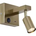 QAZQA Moderne vegglampe gull med USB-C vippbar - Rex