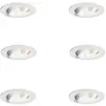 QAZQA Sett med 6 innfelte spotter hvit 6,8 cm inkl. LED 750 lm dimbar IP23 - Gaius