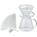 Hario - V60 Glass Brewing Kit - glass drypper + server + filtre