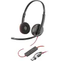 Poly Blackwire 3220 Stereo-hodesett Usb-c + Usb-c/a-adapter