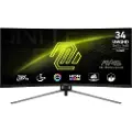 MSI MAG 345CQR - LED-skjerm - gaming - buet - 34 - 3440 x 1440 UWQHD @ 180 Hz - VA - 300 cd/m² - 3000:1 - 1 ms - 2xHDMI, DisplayPort