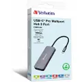 Verbatim CMH 09 - Hub - 1 x HDMI + 2 x USB-C 3.2 Gen 2 + 3 x USB 3.2 Gen 1 + 1 x 1 Gigabit Ethernet - stasjonær