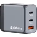 Verbatim - Strømadapter - GaN - AC 100-240 V - 65 watt - utgangskontakter: 3