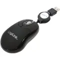 2Direct LogiLink Mini with retractable cable - Mus - høyre- og venstrehåndet - optisk - 3 knapper - kablet - USB