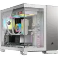 Corsair 2500X - Mid tower - micro ATX - sidepanel med vindu (herdet glass) - ingen strømforsyning (ATX) - satin gray aluminum, hvit - USB/lyd