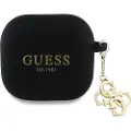 GUESS AirPods 4 Guess 4G Charm silikondekal med kjegle - Svart
