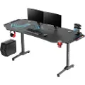 Ultradesk Frag XXL LED RGB, Rett, Stål, Spilling, Sort, T-ben, Sort