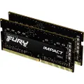 Kingston FURY Impact - DDR4 - sett - 32 GB: 2 x 16 GB - SO DIMM 260-pin - 3200 MT/s / PC4-25600 - CL20 - 1.2 V - ikke-bufret - ikke-ECC - svart