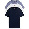 Tommy Hilfiger for man. DM0DM21579 Pack of 3 extra slim logo t-shirts navy, white, blue (M), Casual, Cotton, Short sleeve