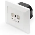 Digitus DA-70618 - USB-outlet - 2 USB sockets 1 USB-C socket - RAL 9003 signal white