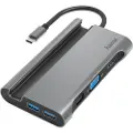 Hama Multiport Adapter - Dokkingstasjon - USB-C 3.2 Gen 1 - VGA, HDMI - 1GbE
