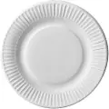 Papstar 11170, Plate, Rund, Fotoark kartong, Hvit, Monokromatisk, 100 stykker