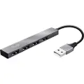 Trust Halyx Aluminium 4-Port Mini USB Hub - Hub - 4 x USB 2.0 - stasjonær