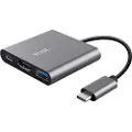 Trust Dalyx, USB 3.2 Gen 1 (3.1 Gen 1) Type-C, Aluminium, Black, HDMI, USB 3.2 Gen 1 (3.1 Gen 1) Type-A, USB 3.2 Gen 1 (3.1 Gen 1) Type-C, Aluminium, 5A, 100W