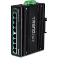 Trendnet TI-PG80B - Switch - ikke-styrt - 8 x 10/100/1000 (PoE+) - DIN-skinnemonterbar, veggmonterbar - PoE+ (200 W) - DC-strøm - TAA-samsvar