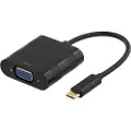 Deltaco USBC-VGA - Ekstern videoadapter - USB-C - VGA - svart