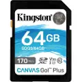 Kingston Sdxc Canvas Go Plus 170r 64gb Minnekort