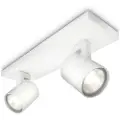 Signify myLiving Runner-spotlys til tak/vegg, 2 stk., Spotlight på skinne, GU10, 2 ampuller, LED, 220-240 V, Hvit
