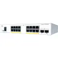 Cisco Catalyst 1000-16P-E-2G-L - Switch - Styrt - 8 x 10/100/1000 (PoE+) + 8 x 10/100/1000 + 2 x Gigabit SFP (opplink) - rackmonterbar - PoE+ (120 W)
