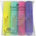 Faber-Castell TEXTLINER 1546 SUPERFLUORESCENT - Markeringspenn - fluorescerende blå, fluorescerende gul, fluorescerende rosa, fluorescerende fiolett - vannbasert blekk - 1-2-5 mm (en pakke 4)