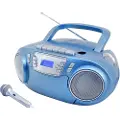 Soundmaster SCD5800BL, Analog, FM,PLL, Spiller, CD,CD-R,CD-RW, 3 W, Blå, Sølv