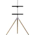 One For All WM 7472 - Stativ - tripod - for flatpanel - handmade wood - sølvgrå, ek - skjermstørrelse: 32-65 - plassering på gulv