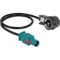 DeLOCK - Antennekabel - FAKRA Z-stikforbindelse (P) til ISO-kontakt (P) vinklet - 30 cm - koaksial - RG-174 - sort