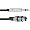 Omnitronic 30225182, XLR (3-pin), Hunkjønn, 6.35mm, Hankjønn, 2 m, Sort