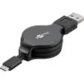 Goobay USB-C charging and sync cable retractable black