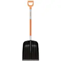Fiskars 1003468, Snøskuffe, Aluminium, Plast, Sort, Grå, Oransje, Ergonomisk, D-formet, 1,4 kg