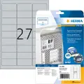 Herma SPECIAL nameplate labels, 63.5 x 29.6 mm, silver polyester film, extremely strong adhesive, matt, weatherproof, - 1 piece (4592)