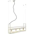 QAZQA Industriell pendellampe beige 4 lys - Cage Rack