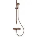 BLUE LABEL Termostatarmatur inkl. 90 cm håndbrusesæt med 3 stråletyper samt 1500 mm bruseslange - børstet bronze