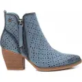 Refresh for woman. 17251901-JEANS Leather ankle boots 172519 blue (41), 5 to 8 cm, Zip, Casual