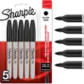 Sharpie Permanent Markers | Fine Point | Black | 5 Count