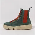 Art unisex. 11779S1BO003_5BO Green leather ankle boots (43), Flat, 1 to 3 cm, Laces, Casual