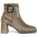 Hispanitas for woman. HI232294 Square toe leather ankle boots taupe (35), 3 to 5 cm, Zip, Casual