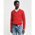 Gant for man. 87212 V-neck jumper in very fine sheep's wool red (S), Casual