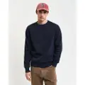 Gant for man. 2015080 Navy Honeycomb Textured Crewneck Sweatshirt (XXL), Casual, Cotton