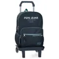 Pepe Jeans unisex for kids. 69122T1 Edmon 40 cm two compartment backpack with marine trolley (OSFA), Casual, Polyester, Navy, children's fas