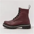 Art unisex. 111661267003_008 Burgundy leather ankle boots (45), Flat, 1 to 3 cm, Laces, Casual